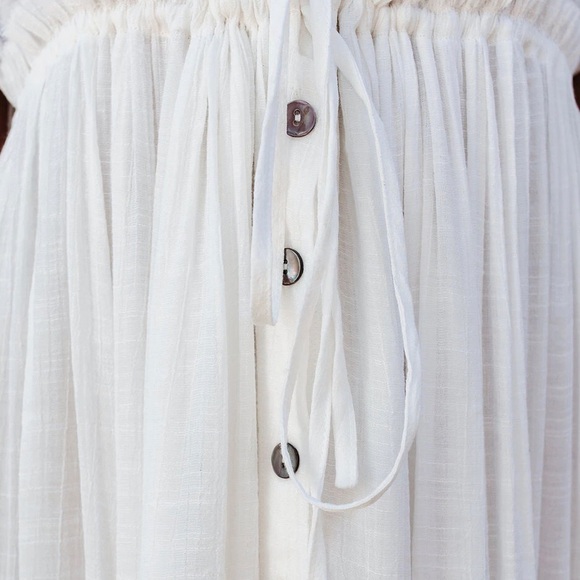 Button Down Ruffle Maxi Cover Up Dress - Picture 5 of 5